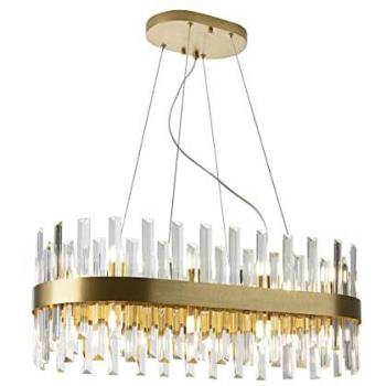 Lámpara Colgante Grace 20 Luces Oro Cepillado, Transparente, G9