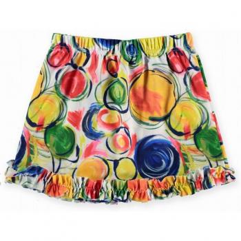 Falda de lycra con estampado de círculos abstractos