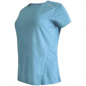 Camiseta de running Joluvi Runplex W azul, ligera, transpirable, con tecnología de secado rápido, diseño femenino, ajuste cómodo y costuras planas para evitar rozaduras