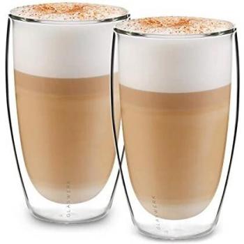 Vasos Térmicos de Doble Pared Klarstein Carajillo 450 ml Hechos a Mano en Vidrio de Borosilicato