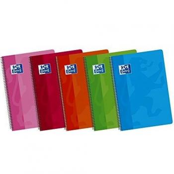 Oxford Classic 100430172 - Pack de 5 cuadernos espiral de tapa blanda, Fº