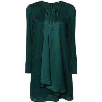 Emporio Armani Women's Draped Short Dress in Green | Size 42 | 6D2A632NA5Z0557