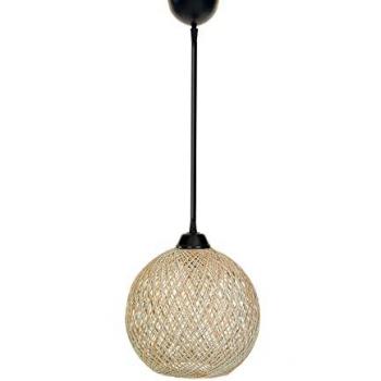 Lámpara de techo artesanal WELLHOME con yute color azul bebé y marrón