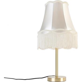 Lámpara de mesa clásica de latón con pantalla crema 30 cm