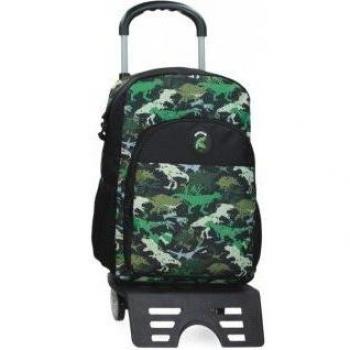 Mochila Escolar Movom Raptors 38 cm con carro y bolsillo frontal