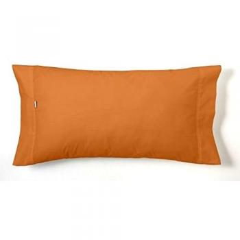 ESTELA - Funda de Almohada Combi Liso Cala Color Marrón - 1 Pieza de 45x125 cm - 100% Algodón - 144 Hilos