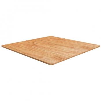 Mesa cuadrada de madera roble marrón claro 90x90x1,5 cm tratada