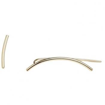 Pendientes asimétricos Roseau de Plata de Ley 925 con baño de Oro 18K y cierre ajustable