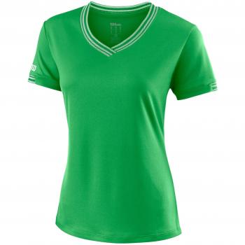 Wilson Camiseta deportiva con cuello en V para mujer, W Team V-Neck, Poliéster, Verde, Talla: M, WRA770003