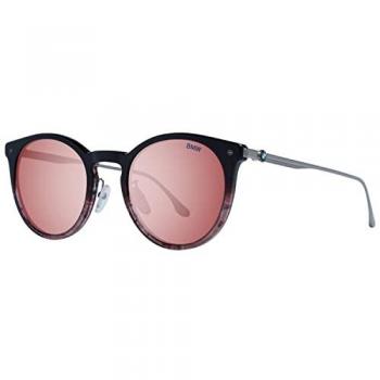BMW Men's Round Mirrored Sunglasses BW0007 Burgundy One Size