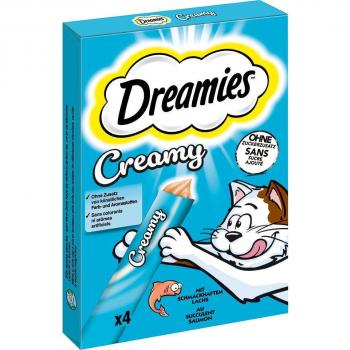 Dreamies Creamy 12 x 10 g Cat Treats Salmon Flavor - Buy 8 Get 4 Free Promotion