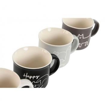 Taza porcelana decorada café surtido 7 cl gatos grises