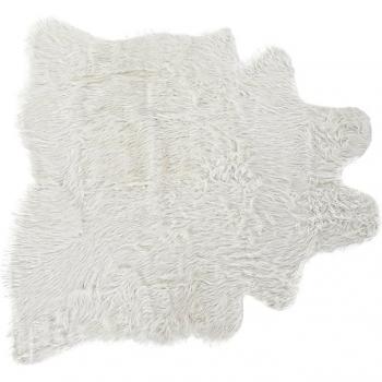 Alfombra poliéster blanco de 160 x 150 x 2 cm