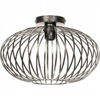 Plafón de techo Lindby Rosalea, moderno en negro y latón, hecho de metal, 1 llama E27, ideal para salón y comedor