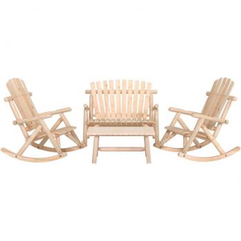 4-Piece Solid Wood Spruce Garden Lounge Set