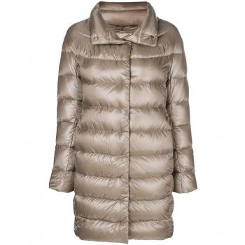 Herno Women's Dora Midi Down Jacket in Dove Grey | Size 44 | PI0177DIC12017Z2600