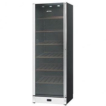 Smeg - Vinoteca de Acero Inoxidable SCV115AS con Capacidad para 115 Botellas, Apertura a la Izquierda, Clase A