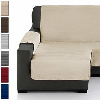 Eiffel Textile Chaise Longue Cubre Sofá Acolchado, Brazo Izquierdo 280, 100% Poliester, Crudo, 280x200x4 cm