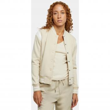 Urban Classics Women's Inset College Sweat Jacket Soft Seagrass/White