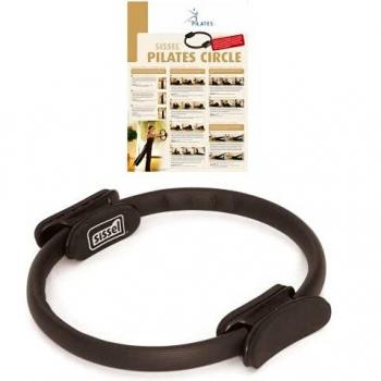 Sissel Core-Trainer Pilates Circle - Aro para practicar pilates con póster de ejercicios, color negro