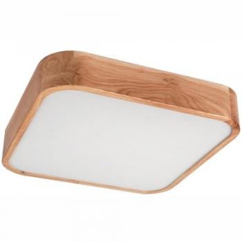 Lámpara de Techo Gaspar EPIKASA, Madera y Vidrio, Color Marrón, Dimensiones 45x45x8 cm