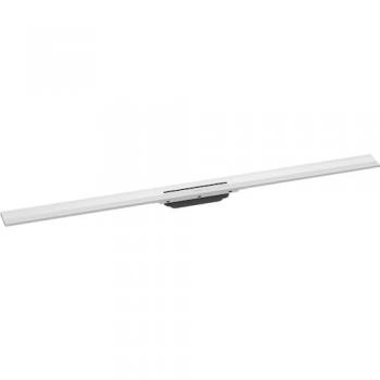 Desagüe de ducha cortable 120 cm Hansgrohe RainDrain Flex con kit de instalación, montaje en pared, acabado blanco mate