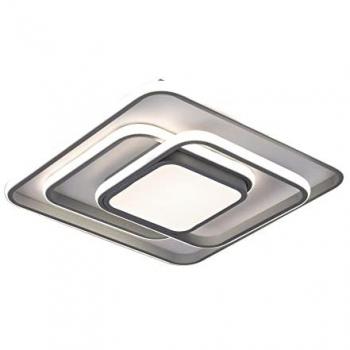 Plafón LED 100W CCT Draco - Ahorro de Energía, Regulable, 5000 lm, IP20, Cuadrado Blanco y Gris, Moderno con Mando