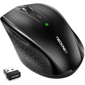 TECKNET Ratón Inalámbrico Silencioso, Ratón Inalámbrico 2.4G con Nano Receptor, 90% de Reducción de Ruido, 3000 dpi 5 Niveles Ajustable para PC, Chromebook, Macbook, Notebook