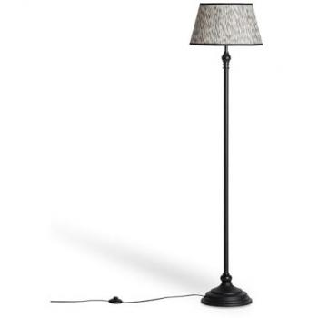 Lámpara de Pie Nisha Metal Negro Base Reforzada Diseño Vintage E27 Casquillo Gordo 1570xØ350 mm Tela Decoración Salón, Habitación, Dormitorio