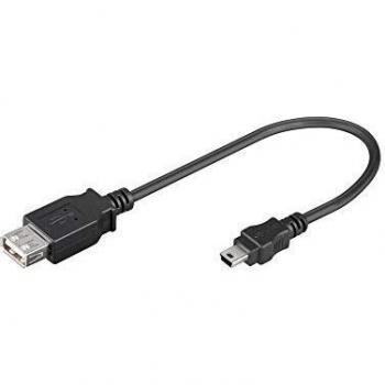 Wentronic 0.2m USB 2.0 0.2m USB A Mini-USB B Macho Hembra Negro - Cable USB