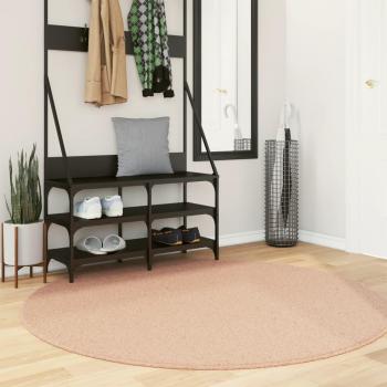 Alfombra corta rosa suave y lavable Ø 160 cm