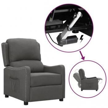 Sillón elevable de tela gris oscuro vidaXL