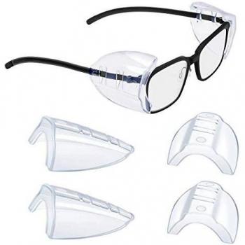 Transparente Protectores laterales, Universales Gafas Protección de seguridad Lateral Flexibles de Seguridad Protectores Laterales para Anteojos Pequeños a Medianos