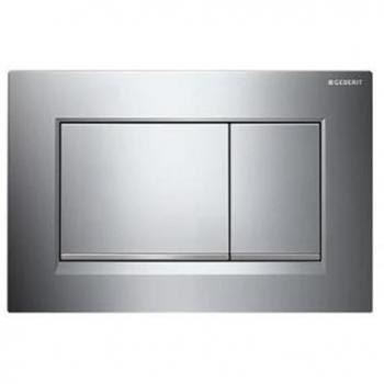 Placa de descarga doble Geberit Sigma 30 - Blanca con borde inferior cromado