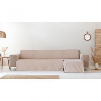 Funda de Sofá Chaise Longue Impermeable y Antimanchas Apto Mascotas 240 cm Brazo Derecho Color Beige