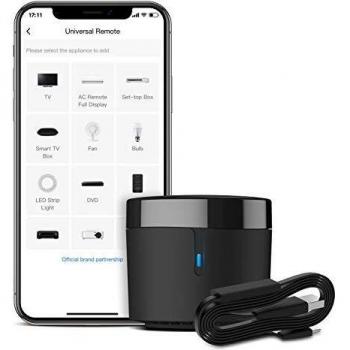 BroadLink RM4 Mini Smart Remote y Juego de Cables con Sensor de Monitor de Temperatura y Humedad, Compatible con Alexa, IFTTT