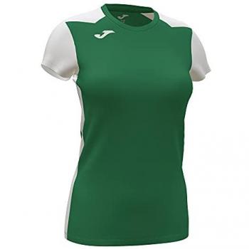 Camiseta de running mujer Joma Record II manga corta verde blanco