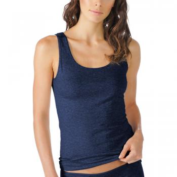 Mey Women's Cotton Pure Midnight Blue Tank Top - Breathable, Slim Fit, Wide Strap