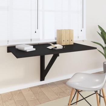 Mesa de Pared Plegable Multicapa Negra 110x38x75 cm