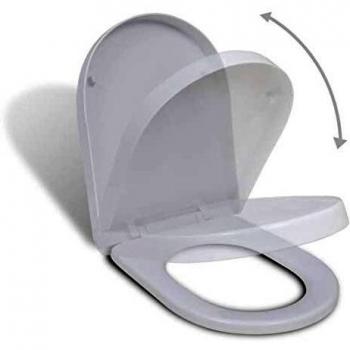 vidaXL Tapa de Inodoro Váter Asiento Cierre Suave Blanca Cuadrada Asiento WC