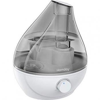 Homasy HM610A Niebla Fría, Gris, 1,6L Humidificador sin BPA para Dormitorio, 22dB Silencioso, Humidificador para Guardería, Apagado Automático, 8-24Horas de Tiempo de Funcionamiento