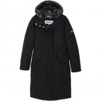 Aigle Women's Warm Wool Blend Hooded Parka