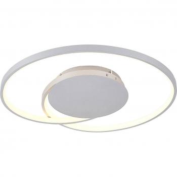 Plafón LED Lucande Enesa, redondo, CCT, moderno, gris, metal, para dormitorio (1 llama)