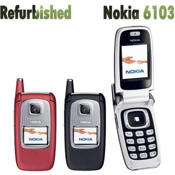 Teléfono Móvil Reacondicionado Nokia 6103 Original con Tapita, 1 SIM, 1 Batería y Cargador Negro