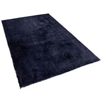 Alfombra Shaggy Azul Oscuro 200 x 300 cm Poliéster Hecho a Mano Pelo Largo Evren