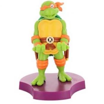 Mini Cable Guy Michaelangelo Tortugas Ninja - Soporte para teléfonos inteligentes y auriculares, diseño de Michelangelo de las Tortugas Ninja, compatible con dispositivos como iPhone y Samsung, ideal para accesorios coleccionables de tecnología pequeñ