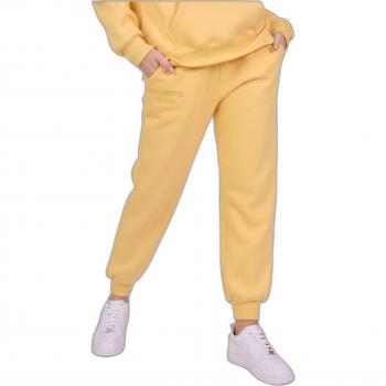 Pantalón de chándal mujer Project X Paris con bordado en relieve color amarillo pastel