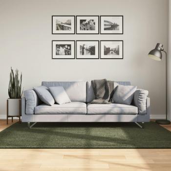 Alfombra de pelo corto suave y lavable verde bosque 140x200 cm HUARTE