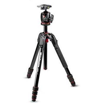 Manfrotto 190Go! - Kit de trípode de aluminio de 4 secciones con rótula de bola BHQ2, color negro