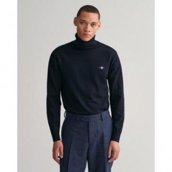 Jersey de Cuello Alto Gant para Hombre en Algodón Clásico Marino XL